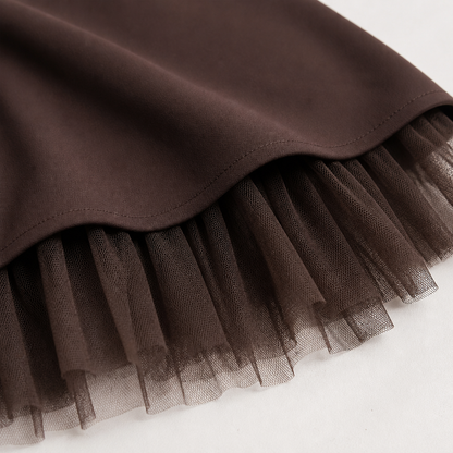 VeroLux™ – Mini Dress with Rhinestone Accents and Tiered Tulle Hem