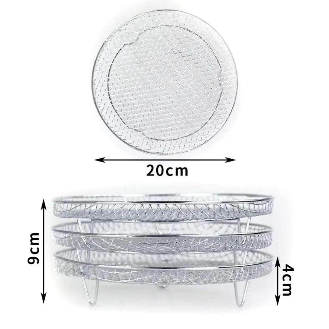 Multi-layer Air Fryer Baskets with 2 Complimentary Heat-Resistant Tongs