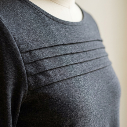 OptimaWear™ – Pleated-Yoke Soft Knit Two-Piece Lounge Set