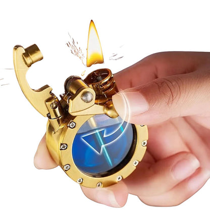 1+1 FREE | Antique Kerosene Lighter | Refillable Metal Housing with Vintage Design and Viewing Window