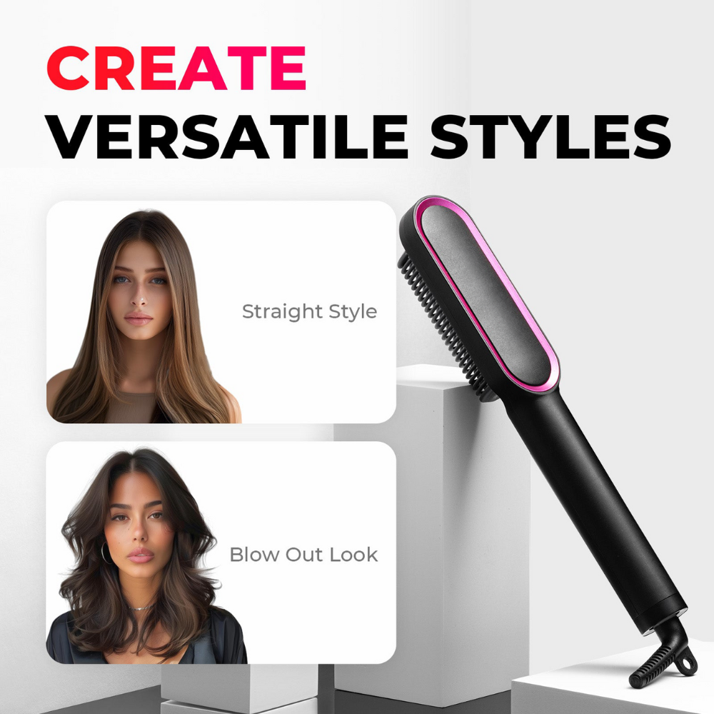 GlowGlide Smoothing Brush - Smooth and Stylish Hair in Just a Few Minutes!