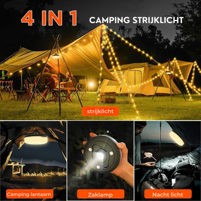4-in-1 Camping Lamp – Lantern, Power Bank, and 10m String Lights