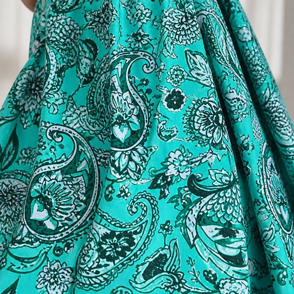 OceaniAura™ – Breezy Paisley Tankini Dress with Boxer Shorts