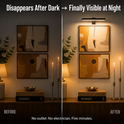 LumaRidge™ — Illuminate Every Wall with Cozy Gallery Light, No Electrician Required