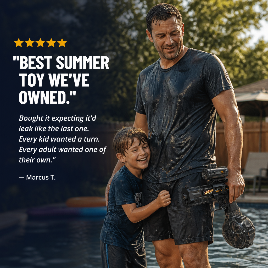 ThunderSplash™ — Soak the Yard with No Pumping, USB-C Power & Flashing Muzzle Lights