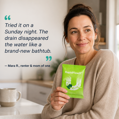 RapidFlowX™ — Break Down Hair, Grease & Sludge Fast Without Damaging Your Pipes