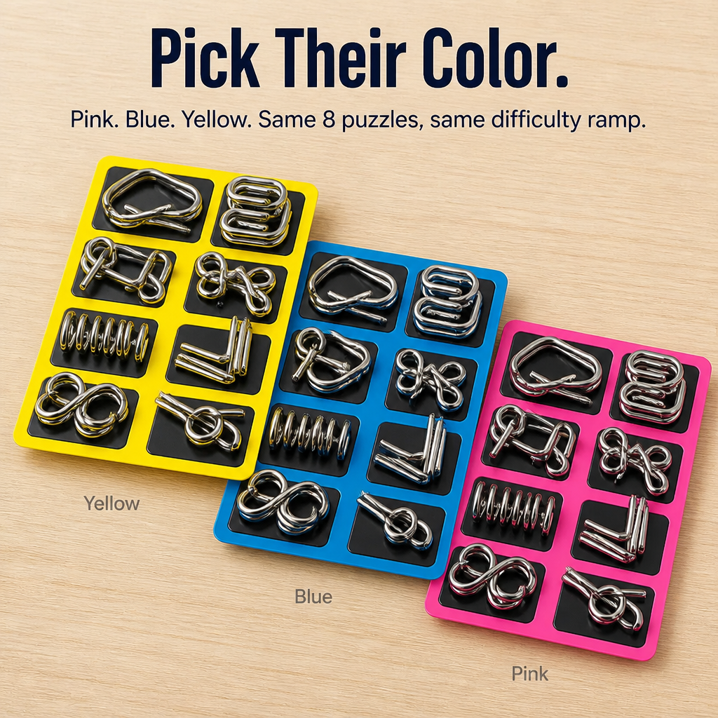 MindCrack™ — Draw Them Away From Screens With 8 Tangible Metal Brain Teasers