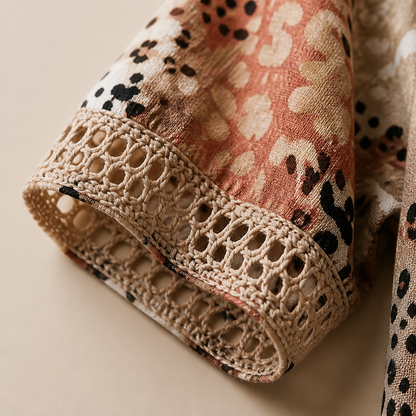 Aesthetic — printed boho midi dress focused on style, comfort, and sophisticated-vacation vibe.