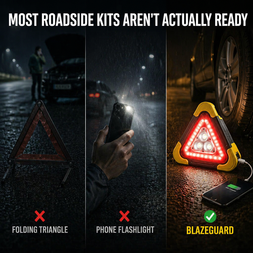 BlazeGuard™ — Brighten the Night, Signal the Way & Power Your Phone