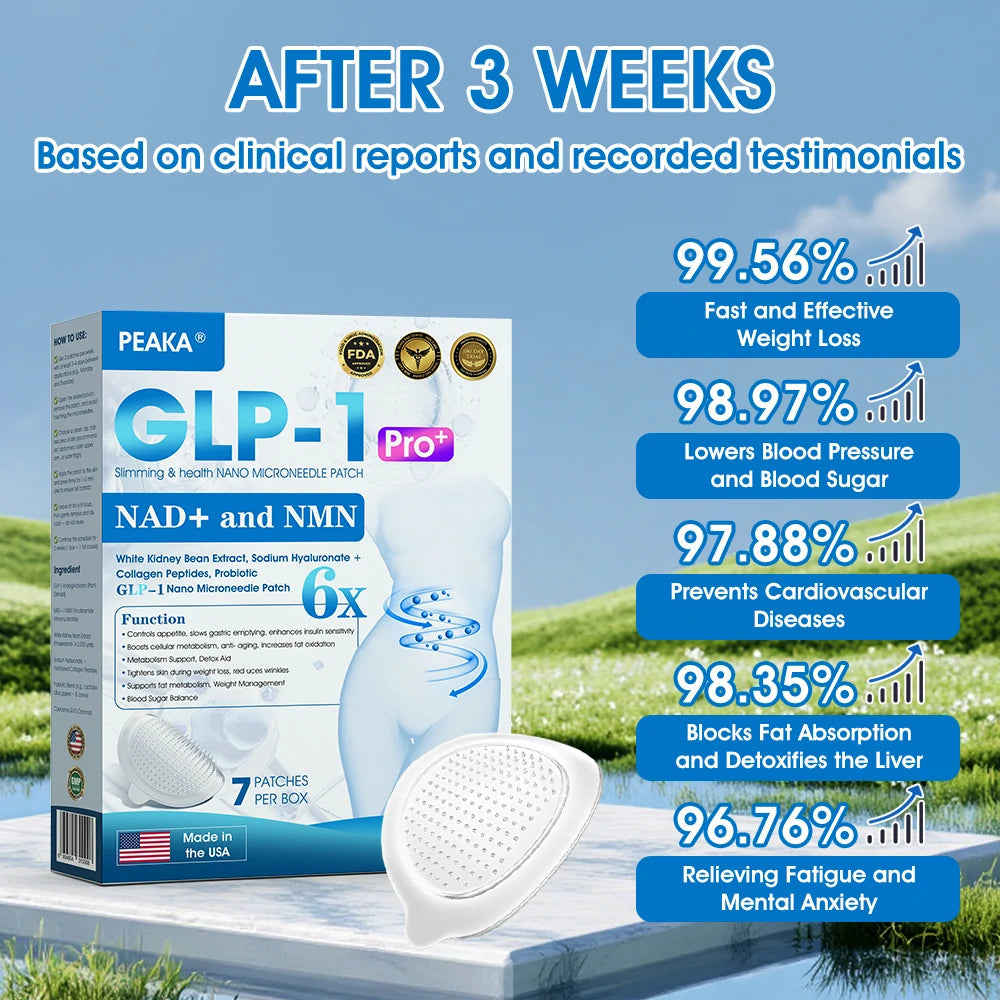 【Final Day Sale 80% OFF🥇】PEAKA® GLP-1 & NAD+ Slimming & Health NANO MICRONEEDLE PATCH🇺🇸(Pain-Free. 24/7 Delivery | Lose 20lbs QUICKLY | 90% Sugar Reduction | )👨‍⚕️