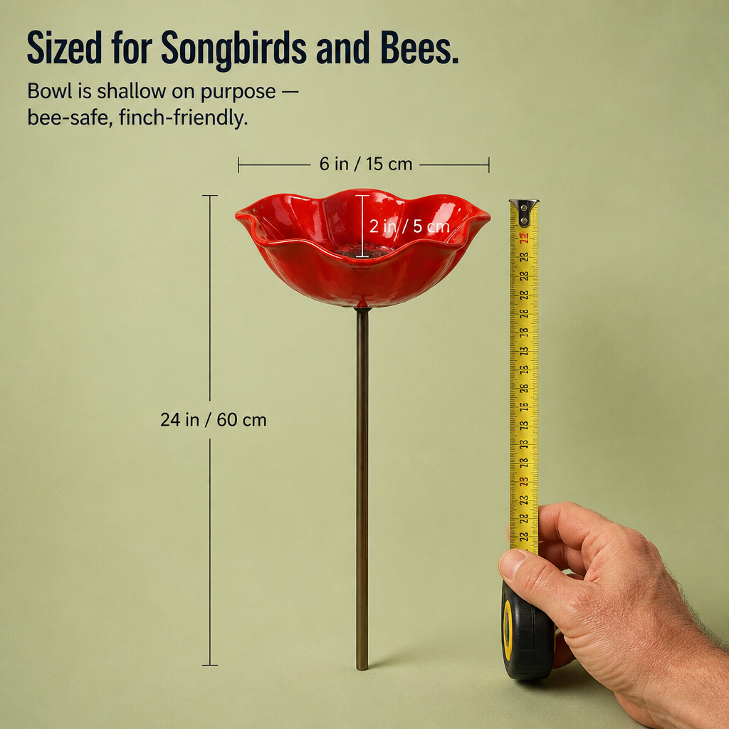 LiveFlare™ — Stake One Hand-Glazed Bloom Birds and Bees Come Calling