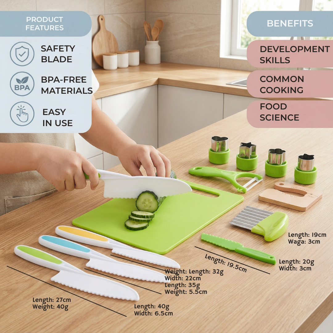 SliceHero™ Junior Kitchen Set — Turn Tiny Hands into Confident Little Chefs with Safe, Joyful Cooking Adventures