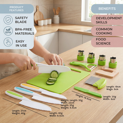 SliceHero™ Junior Kitchen Set — Turn Tiny Hands into Confident Little Chefs with Safe, Joyful Cooking Adventures