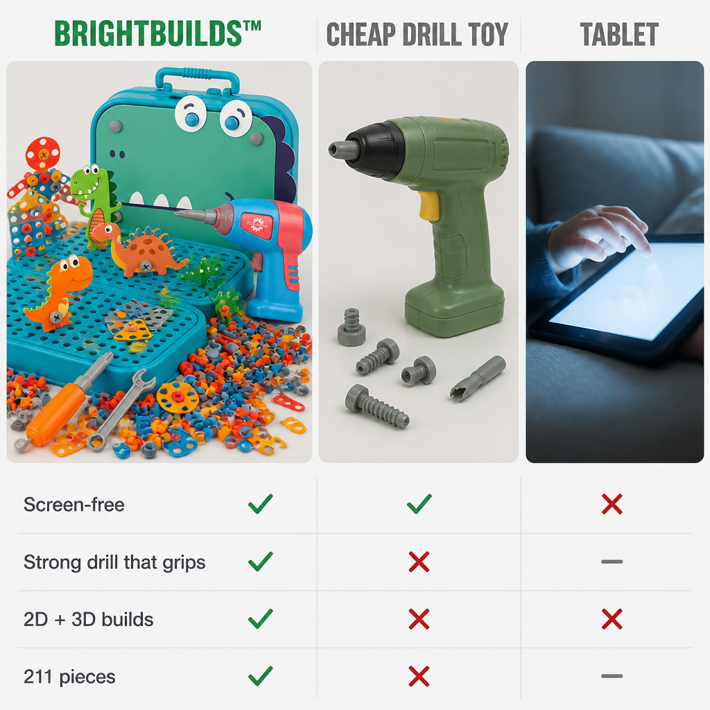 BrightBuilds™ — Trade Screen Time for 211 Pieces and an Authentic Working Drill