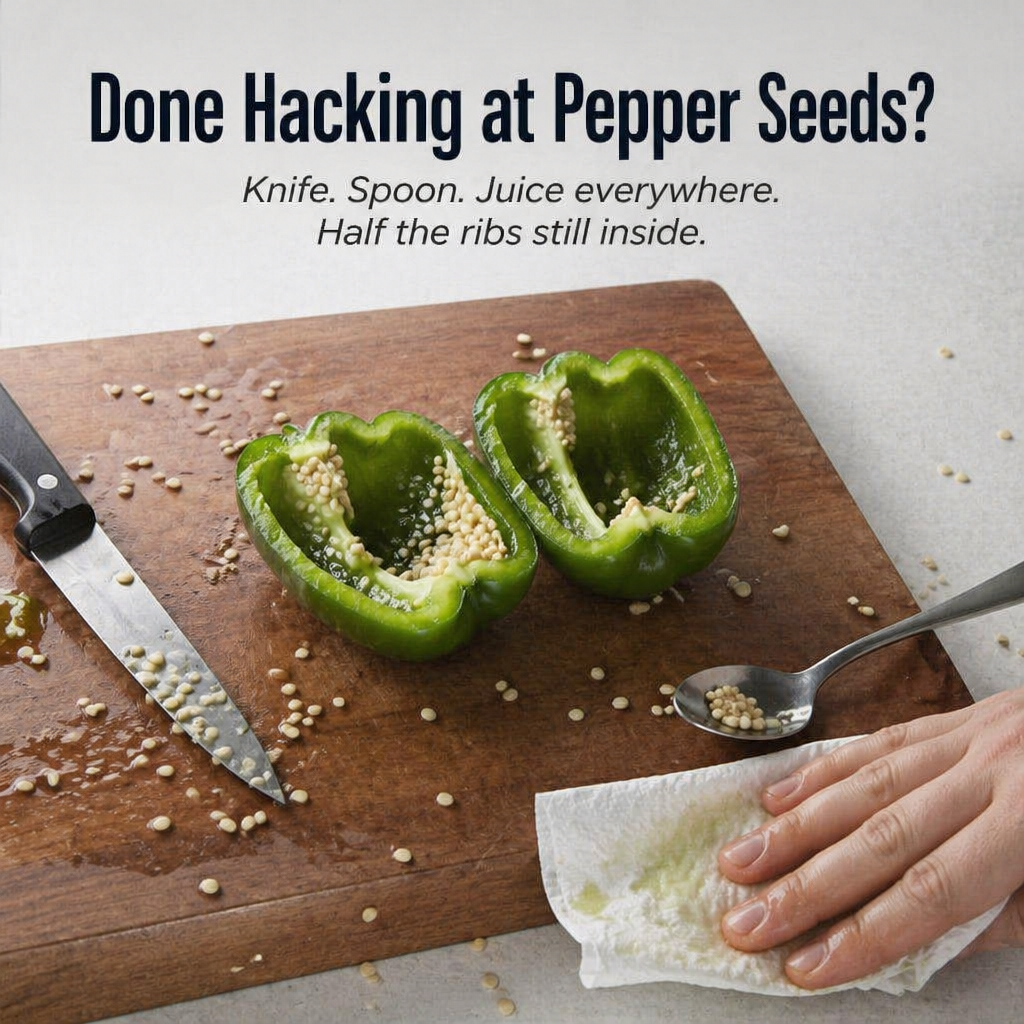 CoreEase™ — Hollow Peppers, Apples & Pears with a Single Clean Twist