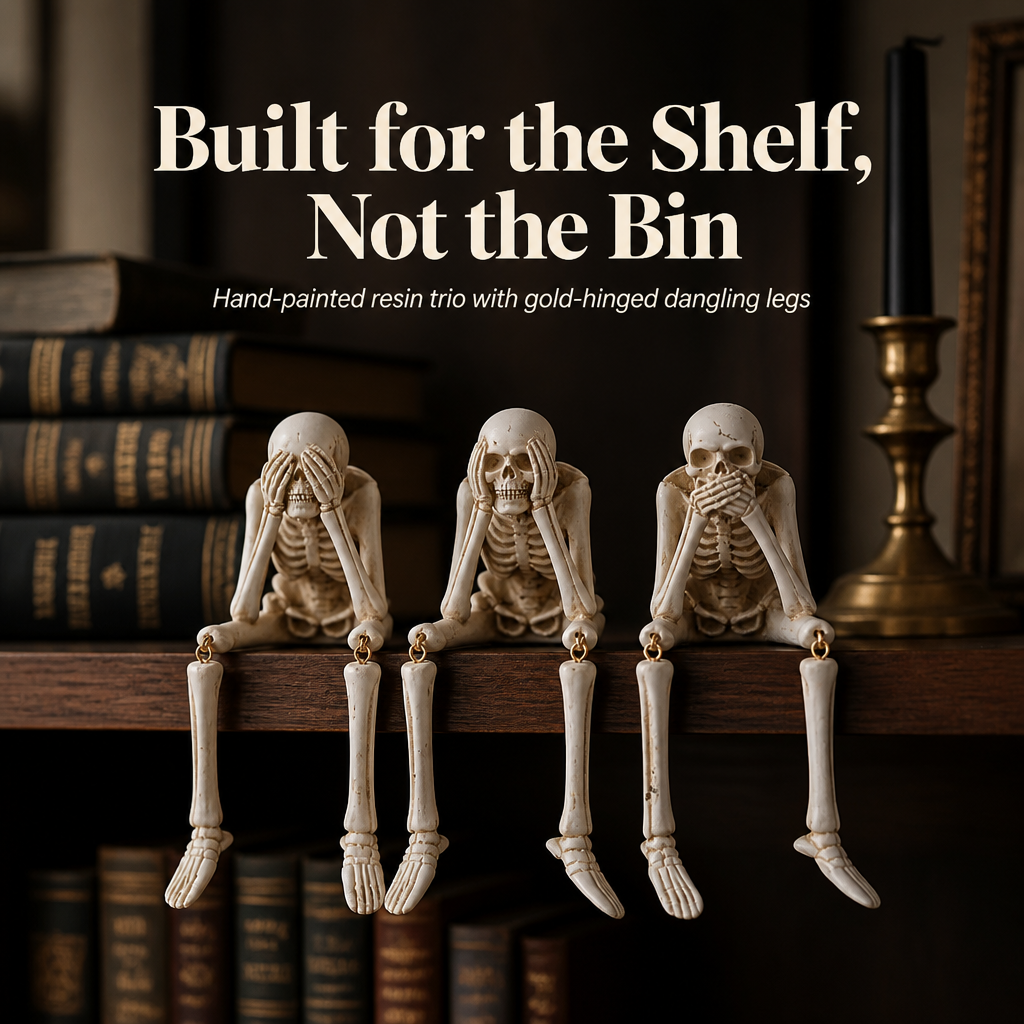 ChuckLuxe™ — Deck Your Shelf with the Dangling-Leg Skeleton Trio Everyone Talks About | Set of 3