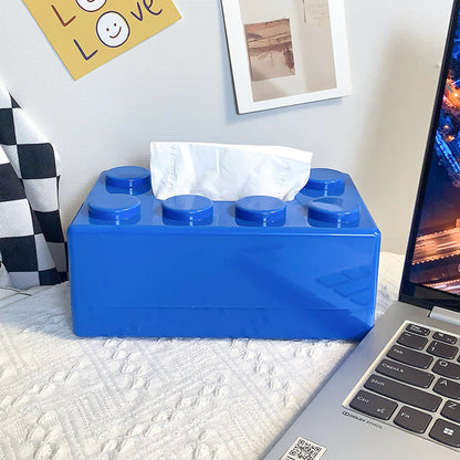 Innovative Wall-Mounted Tissue Box Holder Featuring Building Blocks
