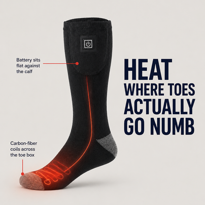 SolaceHeat™ Socks — Switch Between 3 Warmth Settings And Leave Cold Toes Behind