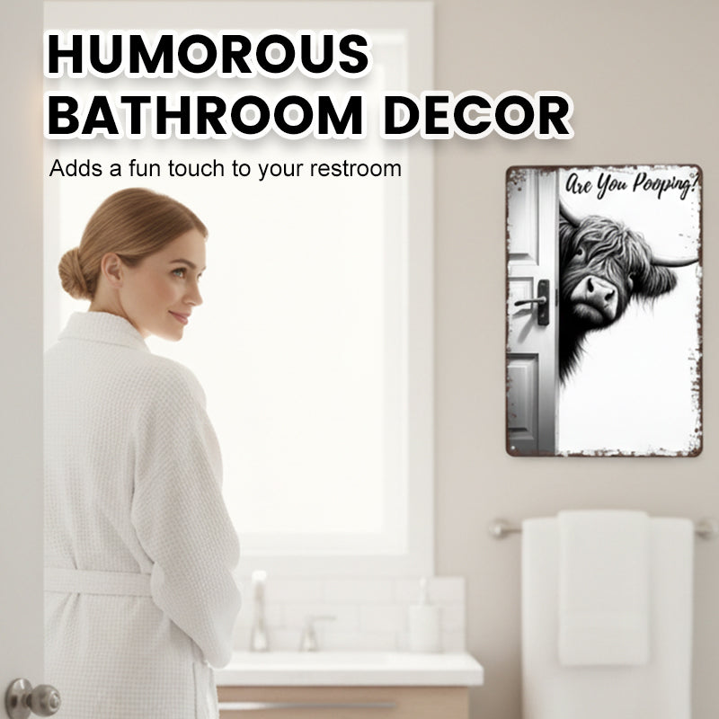 QuirkyMoo™ Laugh Sign — Transform Your Bathroom Into a Joy-Filled Conversation Starter Everyone Loves
