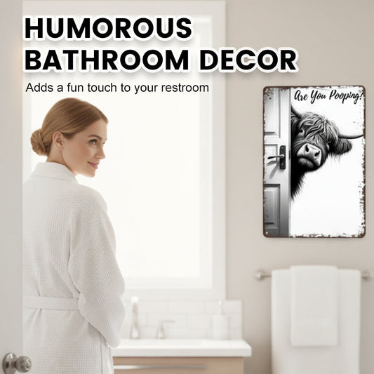 QuirkyMoo™ Laugh Sign — Transform Your Bathroom Into a Joy-Filled Conversation Starter Everyone Loves
