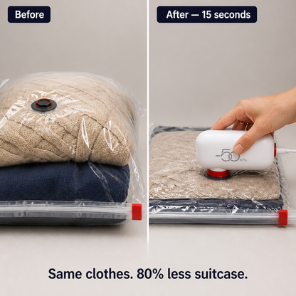 VoltPack™ — Compress Your Luggage 80% Using a Pocket USB Vacuum Pump