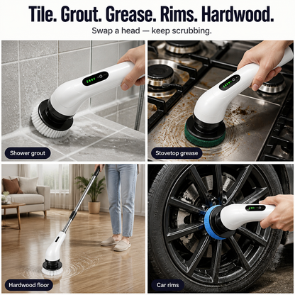 TurboShine™ — Cut Cleaning Time in Half with 8 Heads + Extension Pole | Spin Away Grime