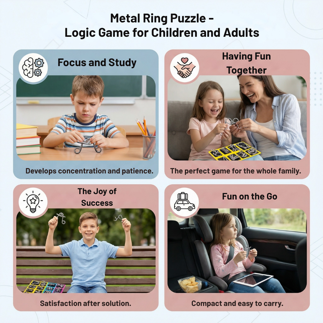 NeuroTwist™ Metal Ring Puzzle Set — Ignite Laser Focus and Unlock Your Brain’s True Power