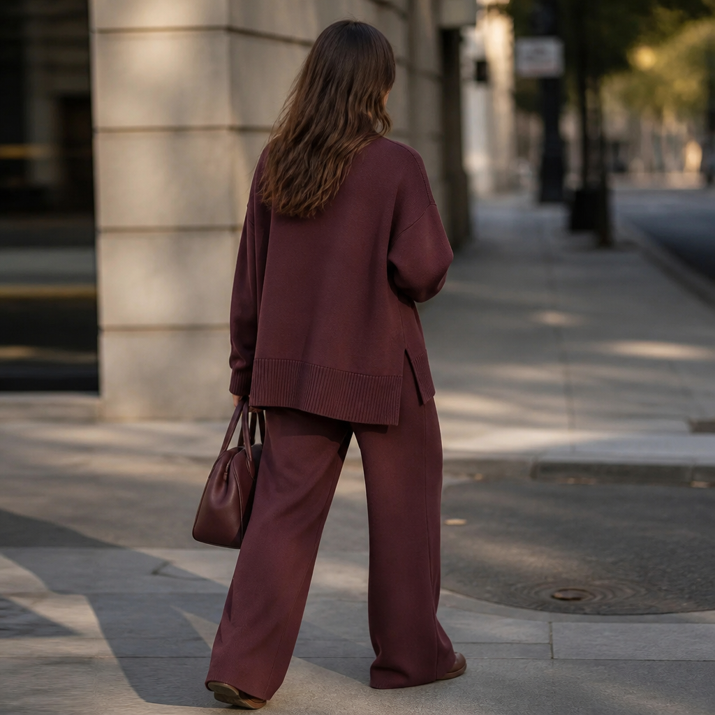 SilvaEase™ – Comfy Oversized Sweater with Wide-Leg Pant Set