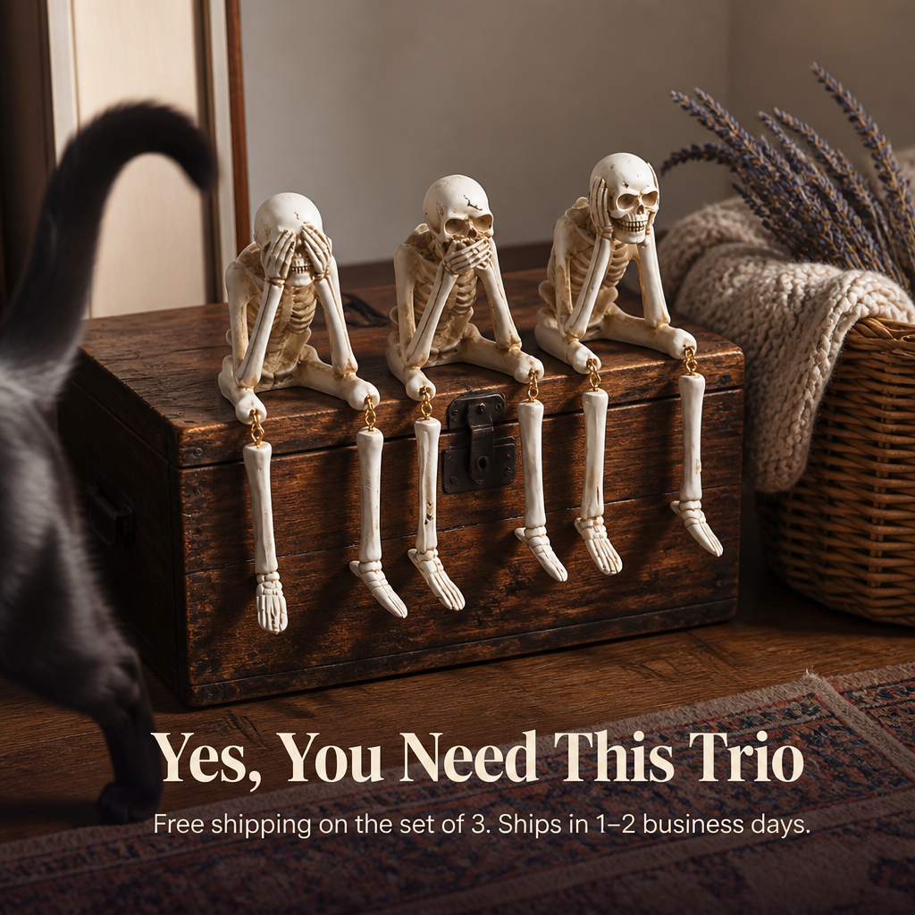ChuckLuxe™ — Deck Your Shelf with the Dangling-Leg Skeleton Trio Everyone Talks About | Set of 3