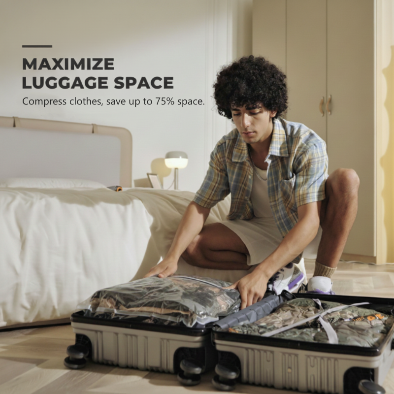 SkyPack™ — Travel Light and Stress-Free with Cordless Packing Power