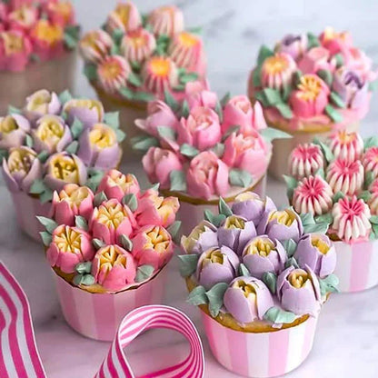 Blosséa™ Tulip Decorating Set — Transform Your Cakes into Stunning, Jaw-Dropping Masterpieces Effortlessly