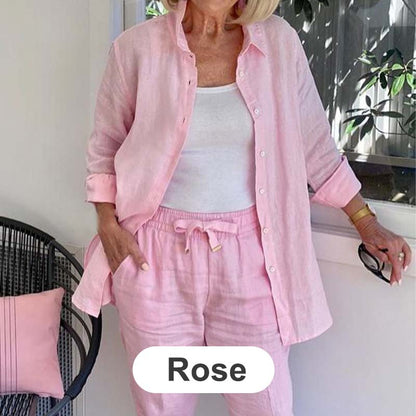 Veloria™ Cotton-Linen Set — Feel Fresh, Stylish, and Unstoppable All Day Long