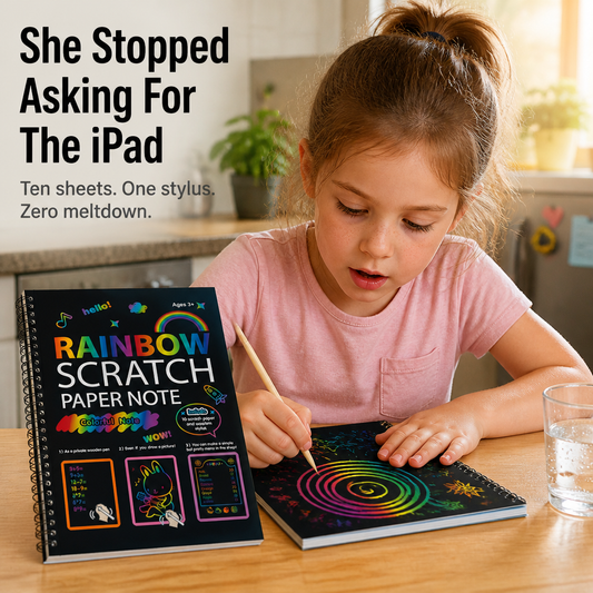 VividDreams™ Scratch Art Notebook — Swap Screen Time For Calm, Clean Rainbow Fun