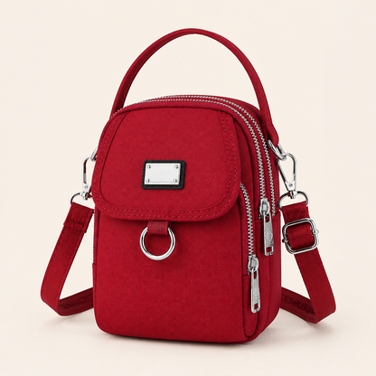 VeloTrek™ – Weatherproof Oxford Compact Crossbody Bag with Triple-Zip Design