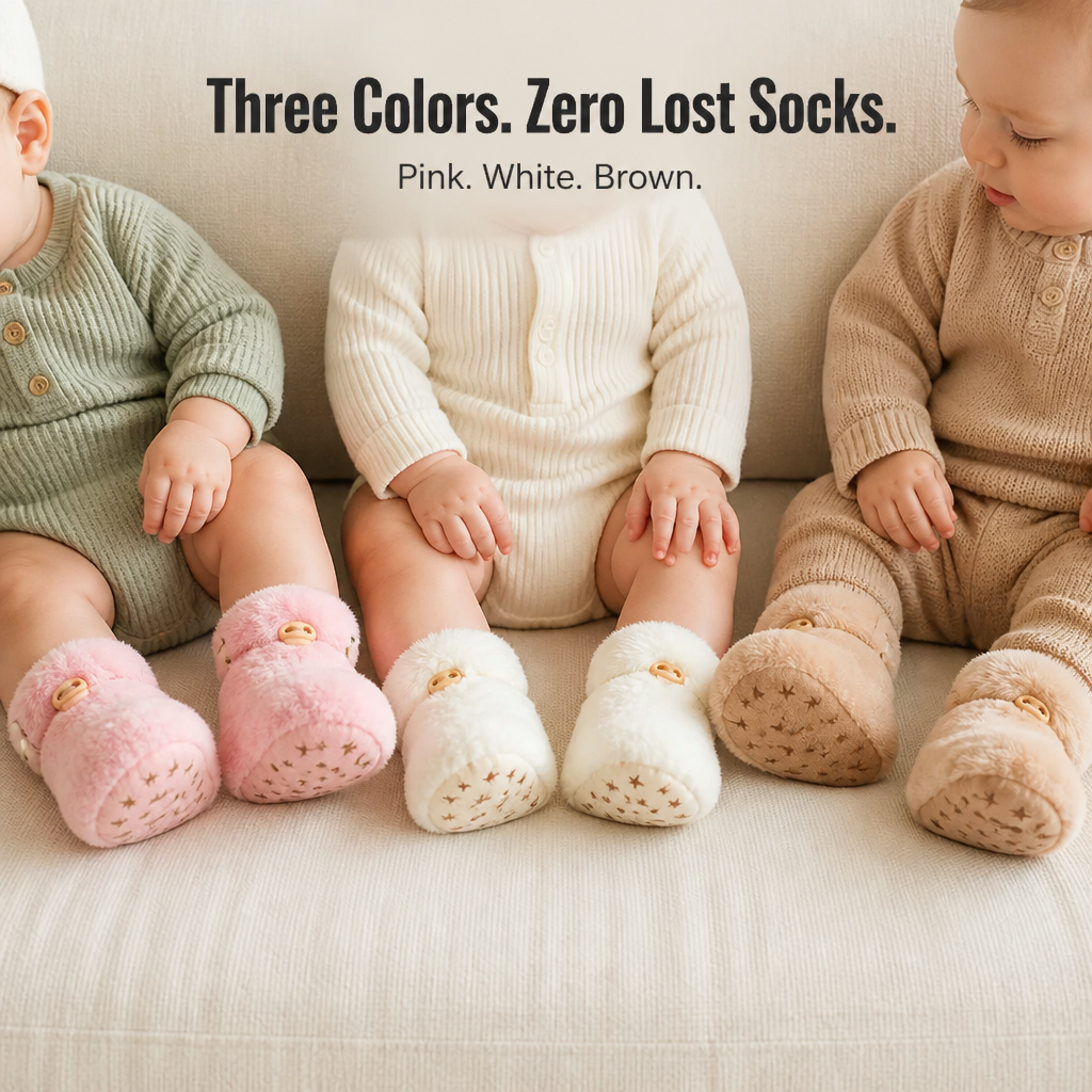 TinyTreadz™ — Snuggle Tiny Toes in Plush Booties That Truly Stay Put