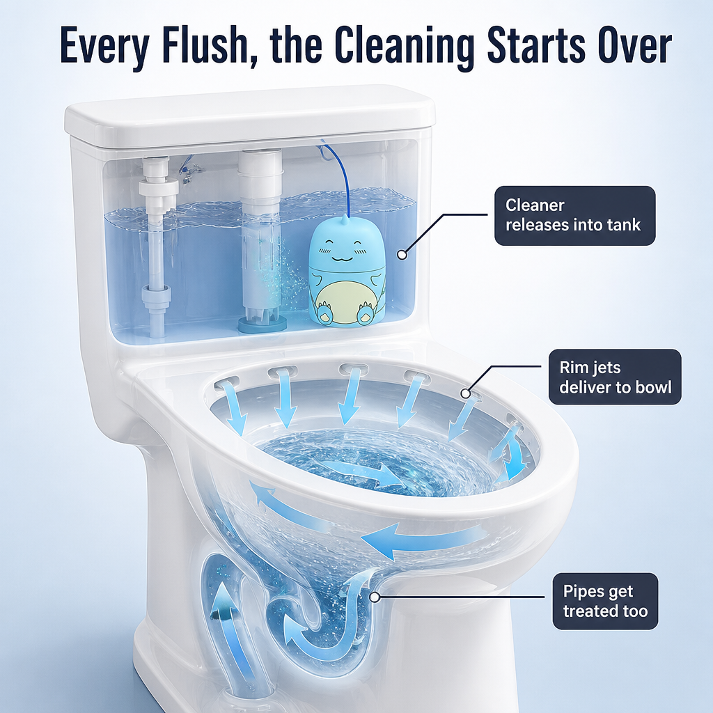 AquaPure™ — Cleans Every Flush for 60 Days, No Stains, No Scrubbing
