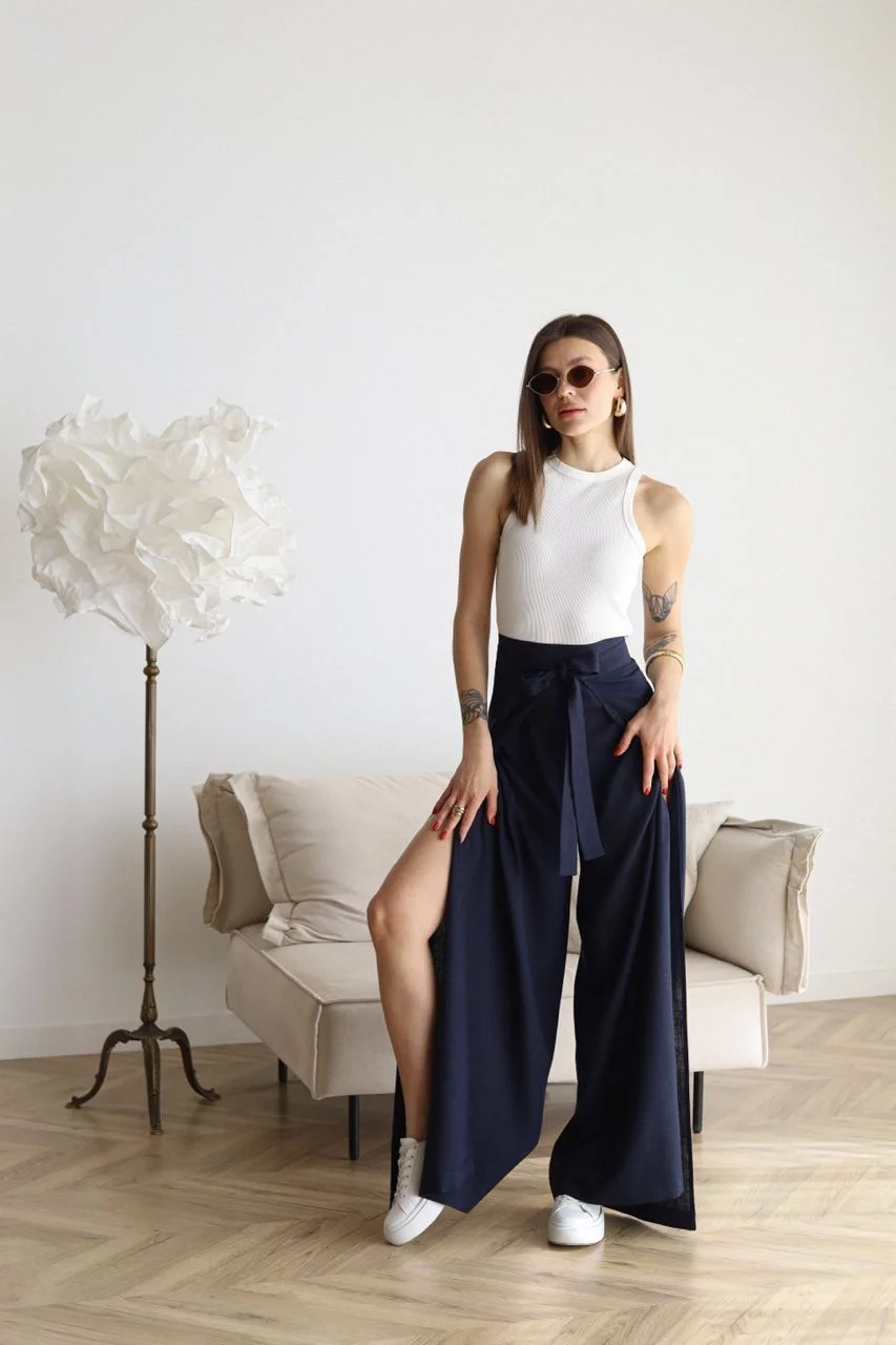 Lina™ – Linen Pants with Wide Cut