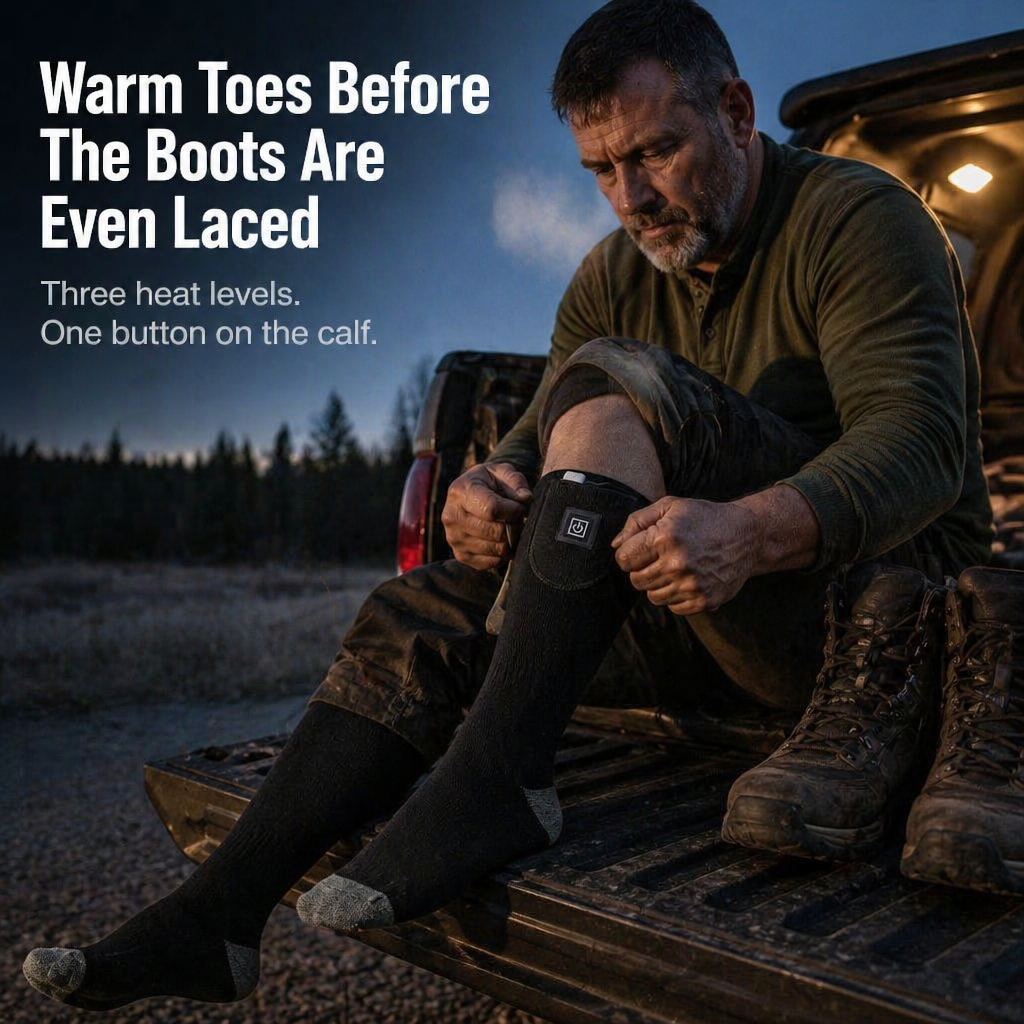 SolaceHeat™ Socks — Switch Between 3 Warmth Settings And Leave Cold Toes Behind
