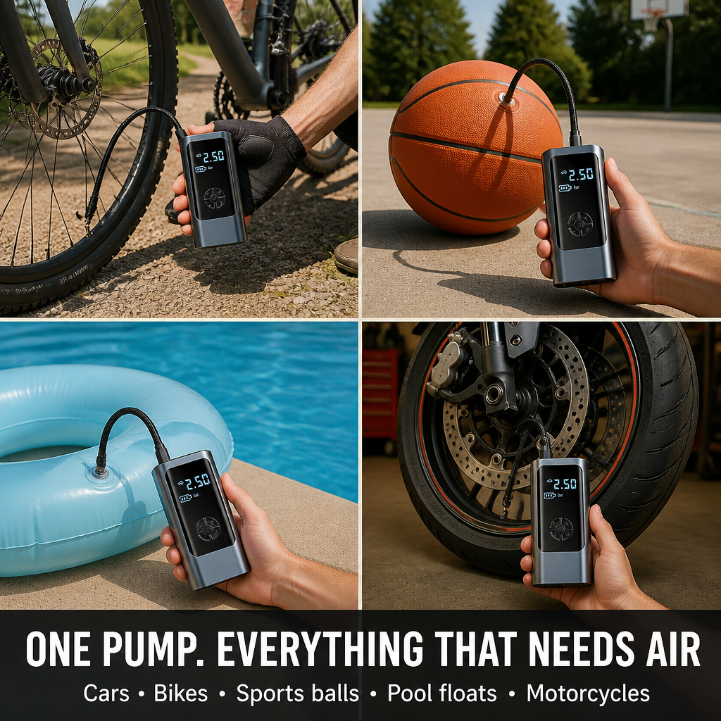AeroPulse™ — Inflate Tires Perfectly Fast Without Lifting a Finger