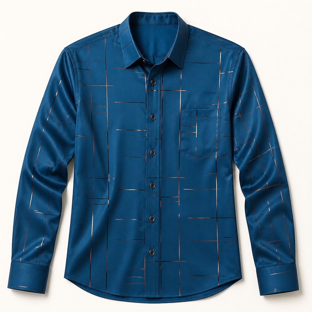 Ultra-LightPower™ – Breathable Stretch, Wrinkle-Resistant Line-Print Dress Shirt