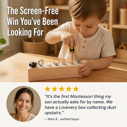 HandiNest™ — Give Your Inquisitive Toddler Genuine Tools, Genuine Screws, Genuine Focus