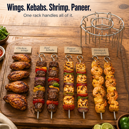 EmberSkew™ — Grill Juicy Wings and Skewers in Your Air Fryer No Flipping Needed