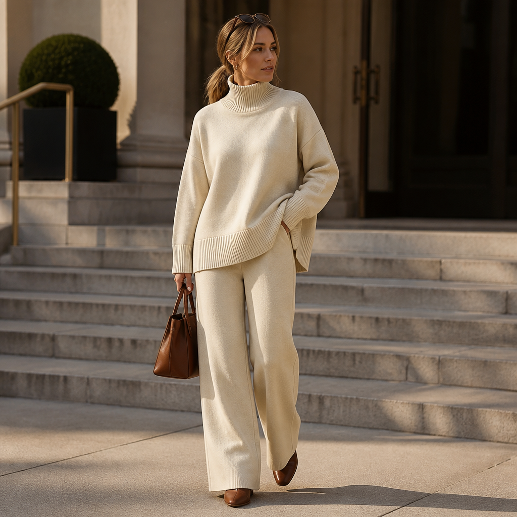 SilvaEase™ – Comfy Oversized Sweater with Wide-Leg Pant Set