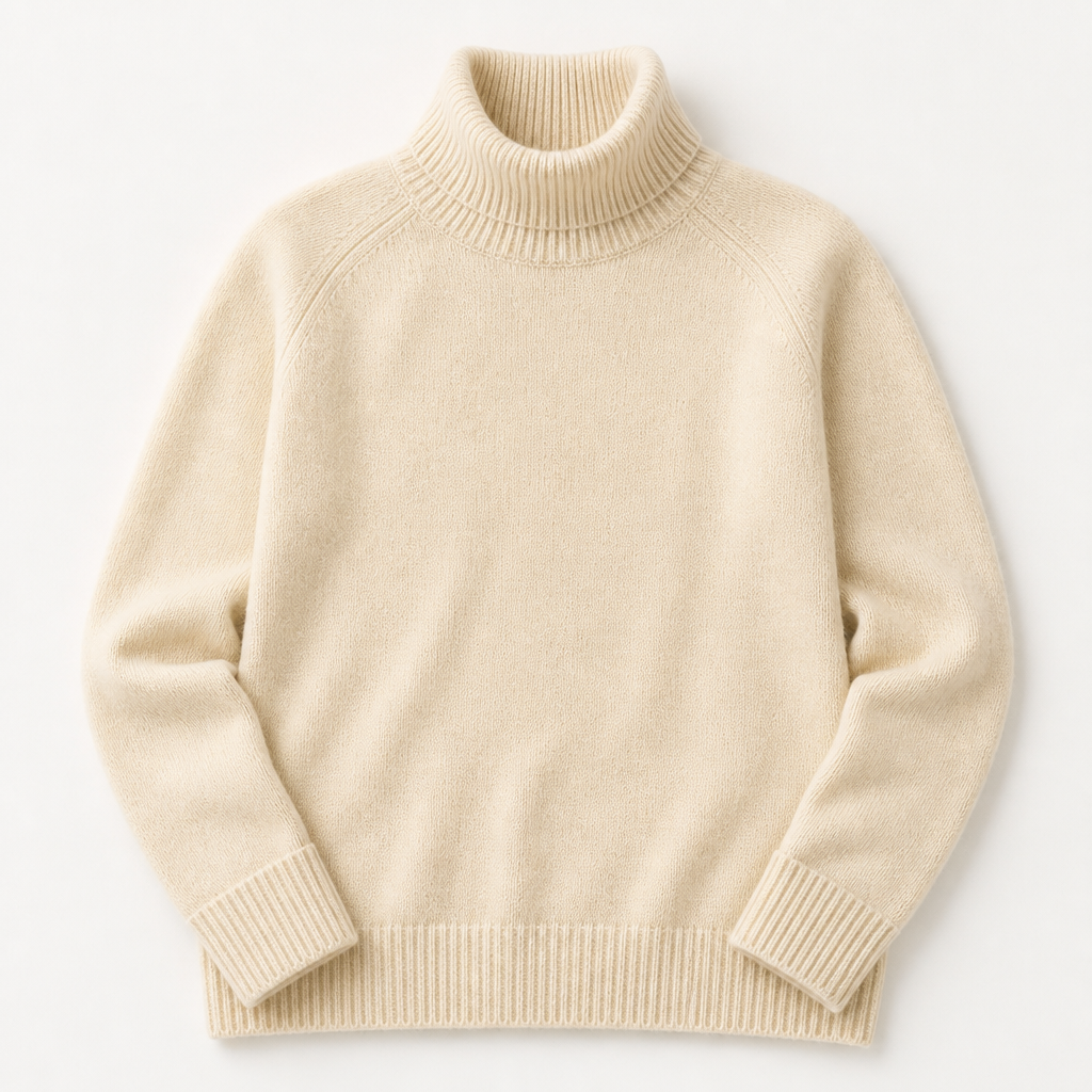 ArcticSilk™ – Comfortable Loose-Fit Turtleneck Pullover with Ribbed Edging