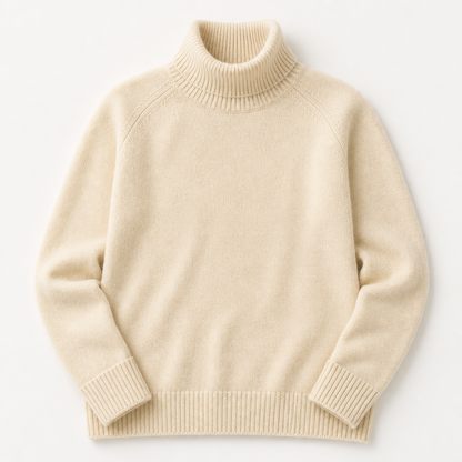 ArcticSilk™ – Comfortable Loose-Fit Turtleneck Pullover with Ribbed Edging