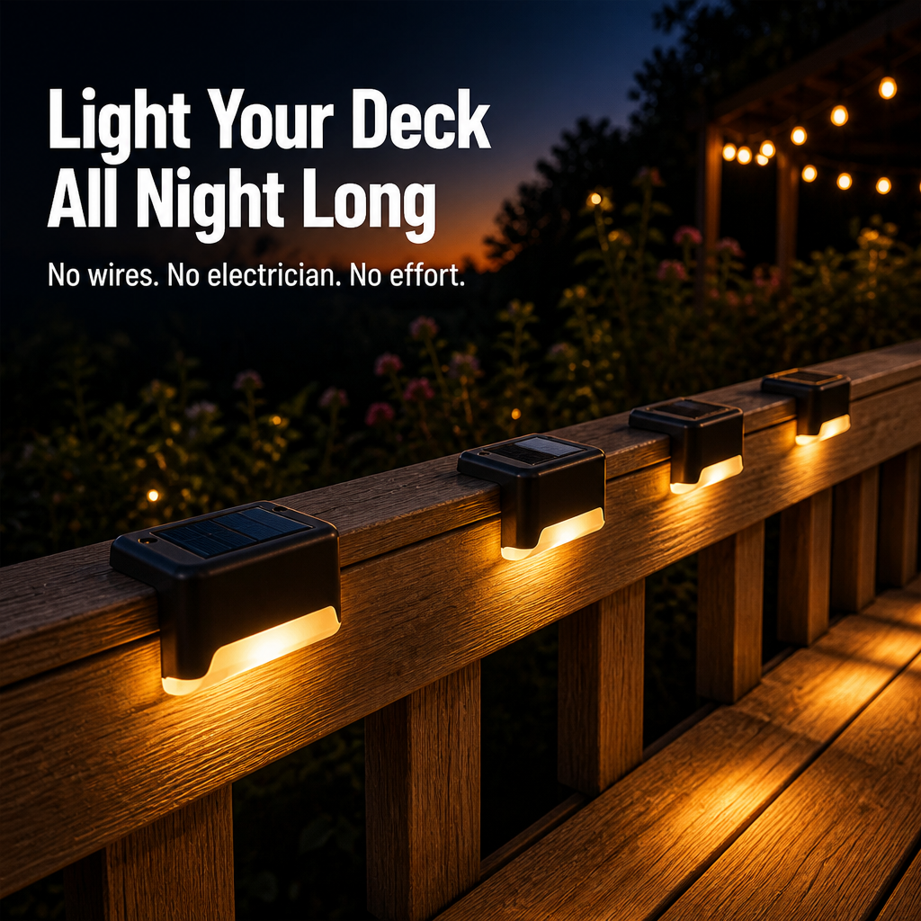 SolarGarden™ — Illuminate Your Deck Overnight Without Wires or Tools