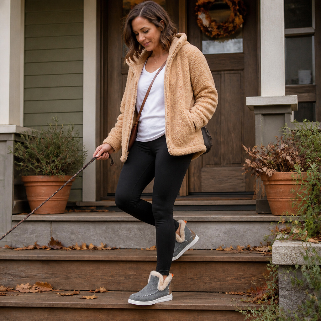 StrideEase™ – Plush Faux Fur-Lined Slip-On Winter Boots