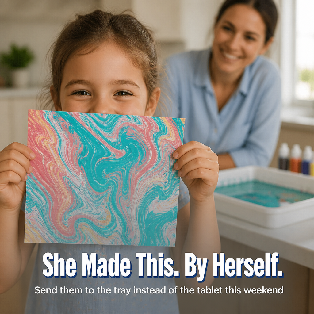 SplashMuse™ Marbling Paint Kit — Swirl, Lift & Display Genuine Marbled Prints Made by Kids Themselves