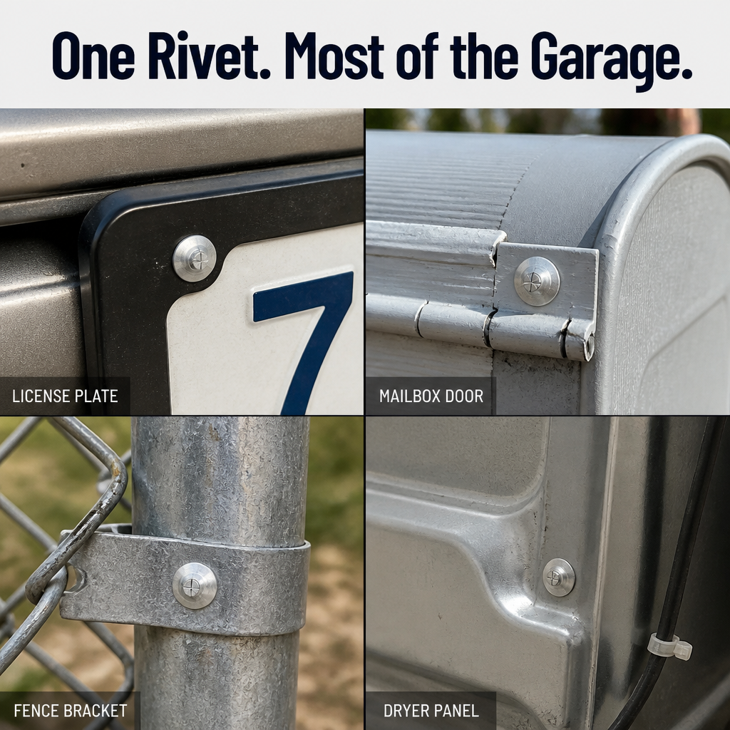TitanGrip™ Hammer Drive Rivets — One Tap Locks It Tight for Life, No Tools Needed