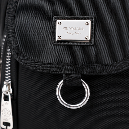 VeloTrek™ – Weatherproof Oxford Compact Crossbody Bag with Triple-Zip Design